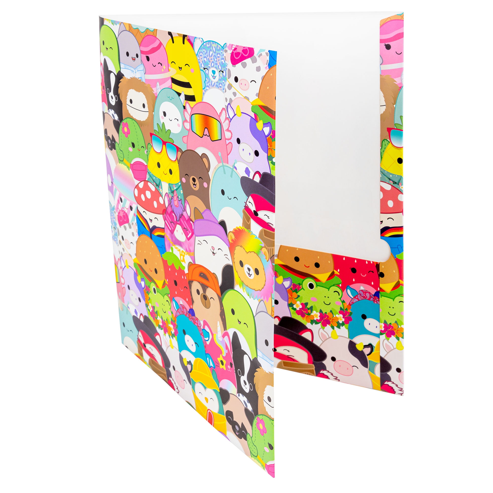 (2 pack) (2 pack) Squishmallows Multi Squishmallows 2 Pocket Folder, 3 Hole Punch, Multi Color