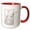 Red/White, variant on 3drose, Japanese Cherry Blossoms on Silver, 11oz Mug