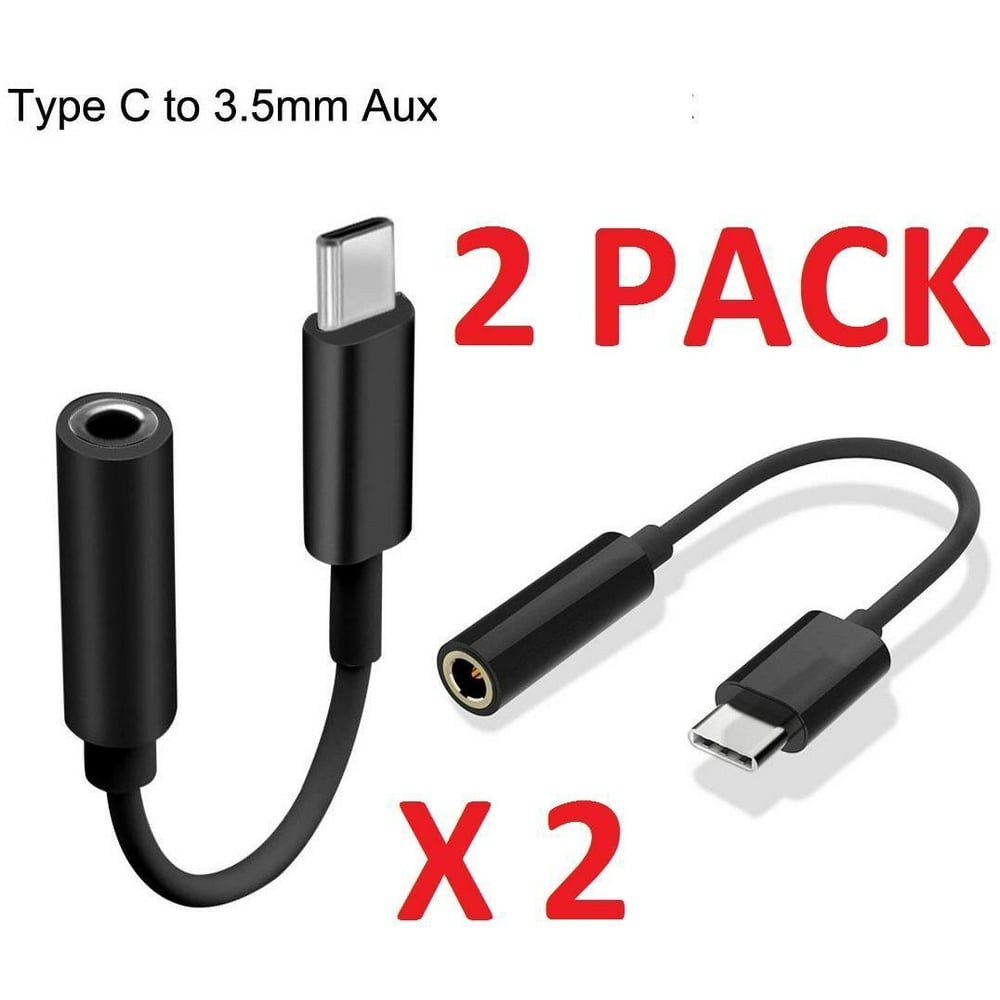 2x TypeC to 3.5mm Headphone Audio Adapter for Samsung Galaxy Note 20