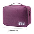 thumbnail image 2 of Blue Multi-Compartment Cable Organizer Bag - Large Capacity, Portable with Sturdy Handle, Multi-Grid Compartments for Organizing Charging Cables, Phones, Power Banks & Small Accessories - Office Use,, 2 of 5