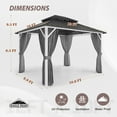 thumbnail image 5 of EAGLE PEAK 12x10 Outdoor Aluminum Frame Hardtop Gazebo with Galvanized & Powder Coated Steel Double Roof, Includes Netting and Curtains, for Garden, Patio, Deck and Lawn, 5 of 7