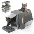 thumbnail image 1 of Caja de Arena para Gatos,Arenero para Gato Inoxidable con Tapa,Arenero Grande para Gato con Cuchara y Filtro, 1 of 9