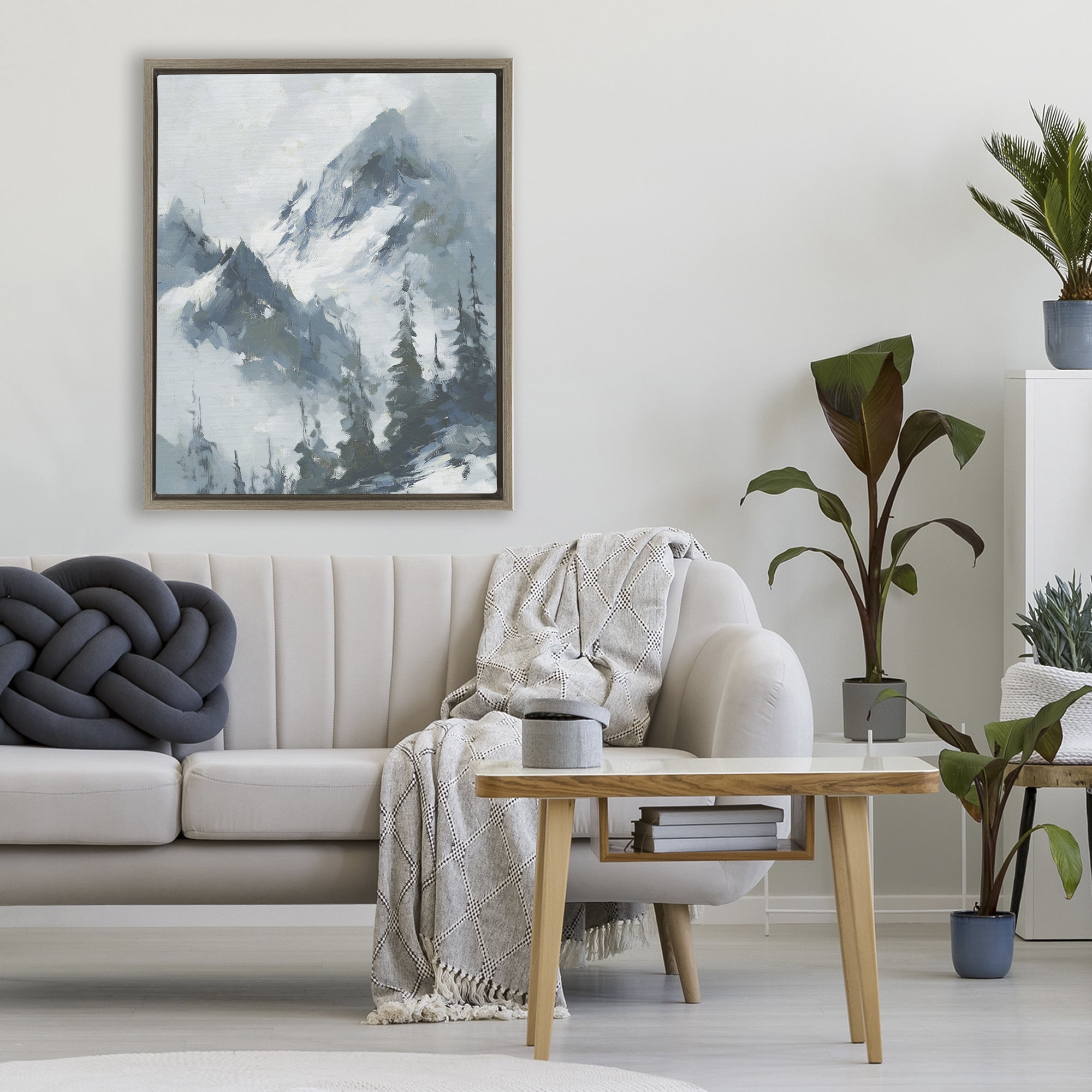 Stupell Industries Frozen Majesty Mountains Brown Framed Floater Canvas Wall Art, design by Svetlana Aleynikova
