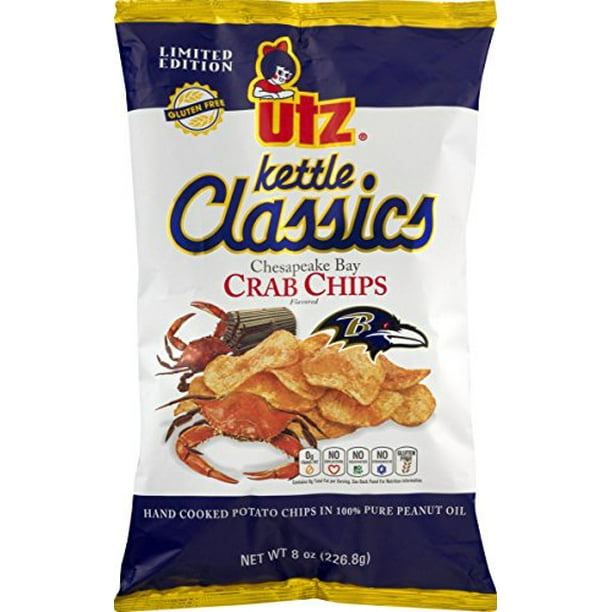Utz Kettle Classics Chesepeake Bay Crab Potato Chips 8 oz. Bag (4 Bags