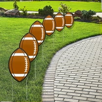 Fun Express 7 3/4" x 12" Football-Shaped Corrugated Plastic Yard Signs - 6 Pieces