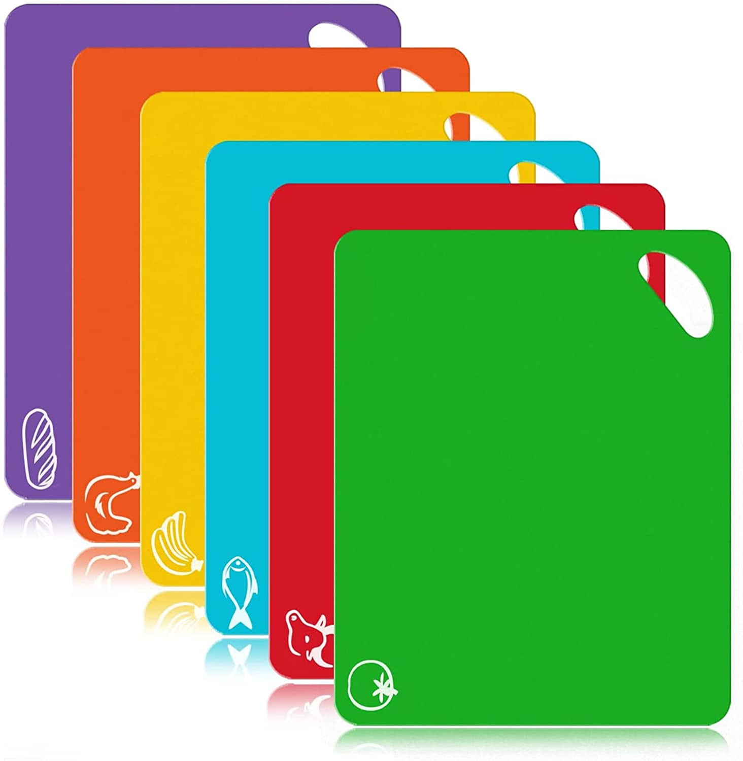 Cutting Board Mats Set, Extra Thick Flexible Plastic Kitchen Chopping