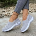 thumbnail image 5 of Ludearly Women's Orthopedic Shoes Woven Wide Arch Support Slip-On Orthowalk Sneakers Casual Breathable Soft Anti-Skid Sports Footwear 8&Grey#07, 5 of 7