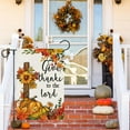 thumbnail image 2 of diyeu Welcome Fall Garden Flag Give Thanks to the lord 12x18 Inch Double Sided Small Burlap Autumn Yard Flag Thanksgiving Outside Outdoor House Decor (Only Flag), 2 of 6