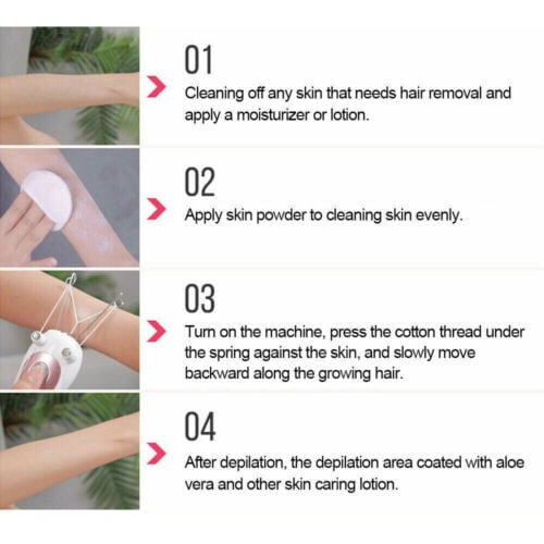 Facial Epilator Electric Face Hair Shaver Machine Tool Remover Cotton Thread