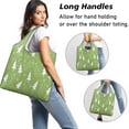 thumbnail image 2 of 5 Pack Foldable Shopping Bag,Green Christmas Tree Pattern Reusable Grocery Bags with Pockets,Large Reusable Tote Bags with Handles Waterproof & Lightweight, 2 of 6