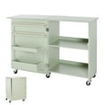 thumbnail image 1 of KFFKFF Table de Couture Pliante, Table de Machine à Coudre Polyvalente au Design Compact, Roues, Chevilles en Bois, Plateaux de Rangement et Tablette, Vert Pâle, 1 of 9