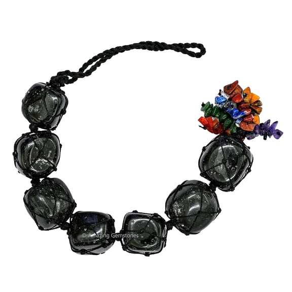 Black Tourmaline Crystals Car Mirror Hanging Accessories - Car Hanging Ornament cum Dream Catcher