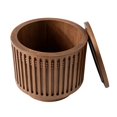thumbnail image 6 of Round Wooden Side Table with Hidden Storage - Boho Accent Table, 6 of 10