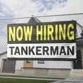 thumbnail image 2 of Now Hiring Tankerman 13 oz Heavy Duty Vinyl Banner Tankerman Jobs Available Help Wanted Sign for Business Indoor/Outdoor Single-Sided with Metal Grommets (1.5x5 ft, Bk & Wh & Ye), 2 of 6