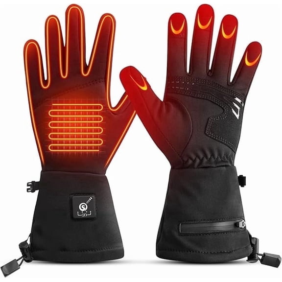 SAVIOR HEAT Thin Motorcycle Heated Glove Liners, 7.4V Rechargeable Heated Gloves with Touchscreen Function Electric Gloves for Winter Hiking Riding Bicycling Skiing
