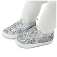 thumbnail image 5 of Quealent Baby Girls Boys Canvas Shoes Soft Sole Toddler Slip On Crib Moccasins Casual Sneaker Austin Boy's Flat Lazy Loafers First Walkers Skate Shoe Silver for Size 5.5, 5 of 6