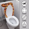 thumbnail image 3 of HELLHERO Maple Leaf Cat Pattern Adds Holiday Charm Polyester Fabric Toilet Seat Cover Replacement, Adjustable, Universal 17x21 Inches Elastic Bottom, Easy Care, 3 of 8