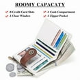 thumbnail image 4 of FALAN MULE Small Wallet for Women Bifold RFID Blocking Card Holder Leather Wallets with Zipper Coin Pocket, 4 of 12