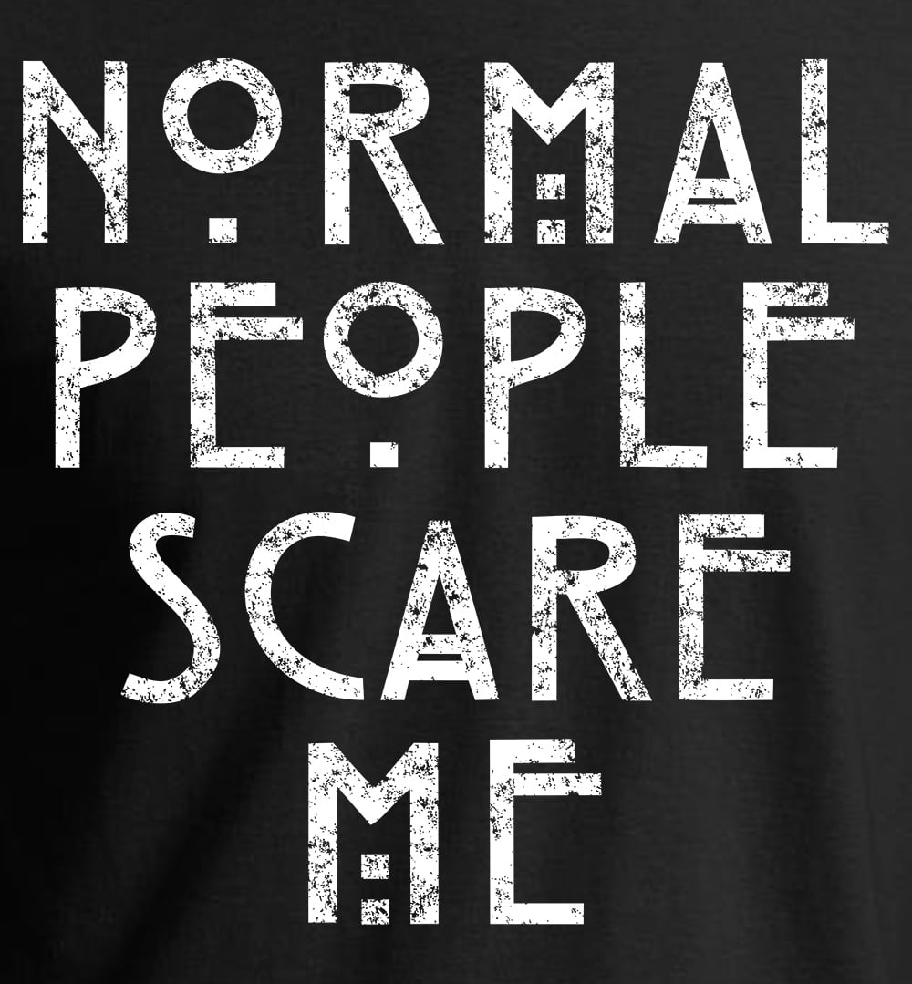 Maglietta American Horror Story 'Normal People Scare Me' | Cotone Nero, Senza Maniche, Taglia XS