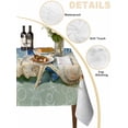 thumbnail image 5 of Blue Coastal Starfish Rectangle Tablecloth, Grey Sage Green Nautical Coral Summer Waterproof & StainResistant Tablecloth, Washable Oil-proof Table Cover for Dining/Party/Wedding/Buffet 60x84 In, 5 of 9
