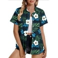 thumbnail image 2 of WCMZJ Hawaiian Shirts for Women Summer Beach Shirt Tropical Shirts Womens Hawaii Button Down Short Sleeve Blouses Button Up Tops Army Green XXXXXL, 2 of 6