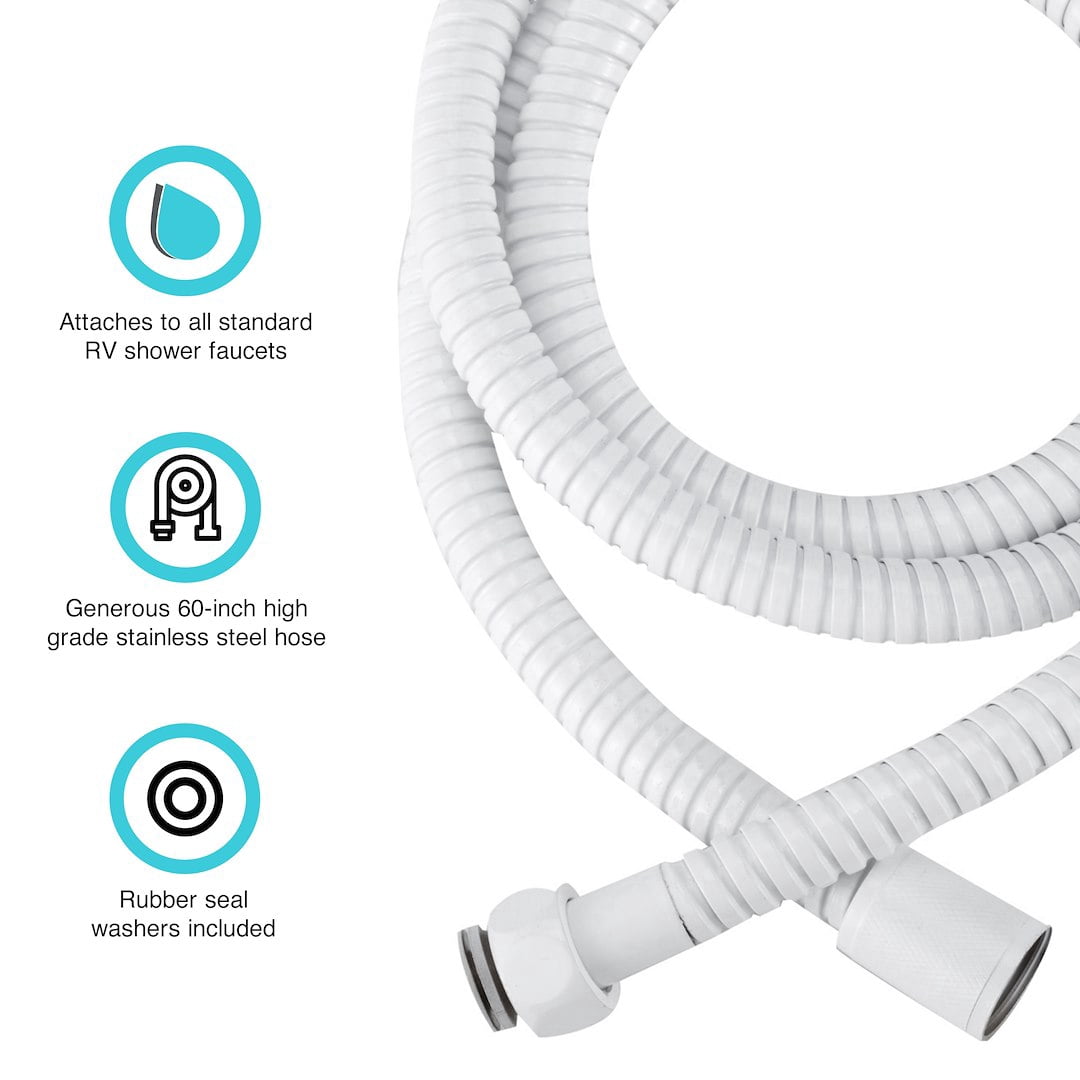 Dura Faucet DF-SA432K-WT Premium Rv Hand Held Shower Wand & Hose Kit - White