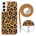thumbnail image 7 of for Samsung Galaxy S23 Plus Crossbody Strap Phone Case, Anti-Fall Pattern Clear Design Transparent Soft & Flexible TPU Drop and Shockproof Protective Cover with Adjustable Nylon Neck Strap, Leopard, 7 of 7