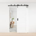 thumbnail image 7 of WINSOON 9FT Sliding Bypass Barn Door Hardware Kit For Double Wooden Doors, Arrow Style Hanger Black Finish, 7 of 7