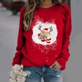 thumbnail image 2 of Sudadera para mujer Sudaderas con cuello redondo Primavera Otoño Manga larga Estampado de Navidad Suéter Top Odeerbi ODB-5, 2 of 5