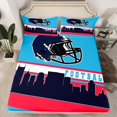 thumbnail image 2 of Homewish Rugby Helmat Twin Sheet Sets,Boys Football Sport Twin Fitted Sheet,Rblue Yellow Black Flat Sheet For Teens,Microfiber Bedroom Decor,3 Pieces, 2 of 7