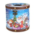 thumbnail image 1 of Caja de pañuelos navideña redonda de madera para decoración navideña para festivales Mundo de hielo y nieve, 1 of 9