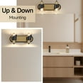 thumbnail image 5 of LIGHTINN Modern 2-Bulb Dimmable LED Bathroom Vanity Light with Clear Glass Shade over Mirror, 5 of 8