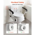 thumbnail image 3 of KFFKFF Raised Toilet Seat with Arms, 300 lbs Load Capacity, 3-Level Adjustable Height, Widened Commode Elevated Toilet Seat Riser with Padded Handles for Seniors, Elderly, 3 of 9