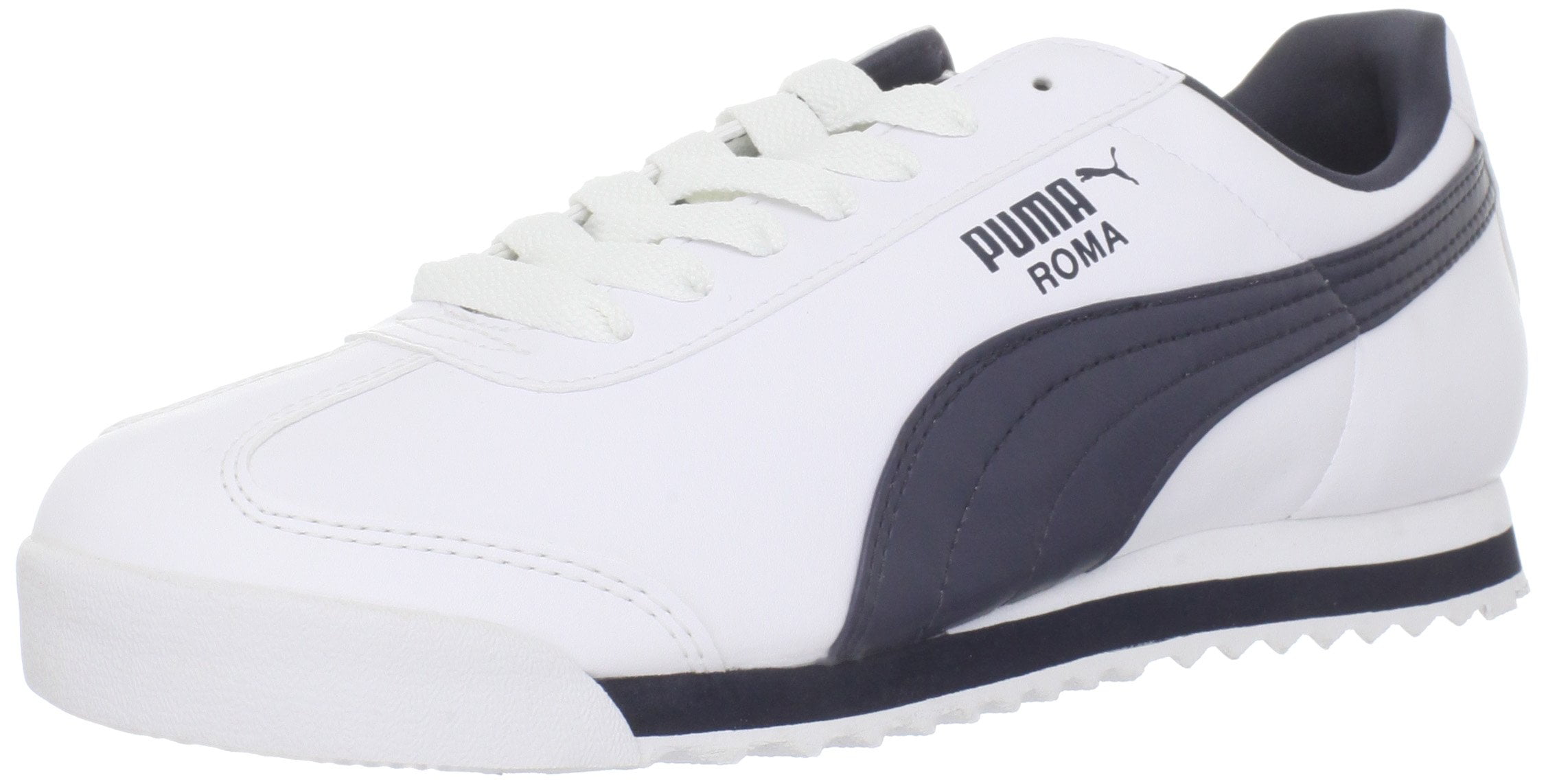 pálido magia Síguenos PUMA Men's Roma Basic Fashion Sneaker, White/New Navy - Walmart.com