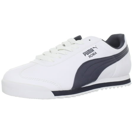 PUMA - PUMA Men's Roma Basic Fashion Sneaker, White/New Navy - Walmart.com