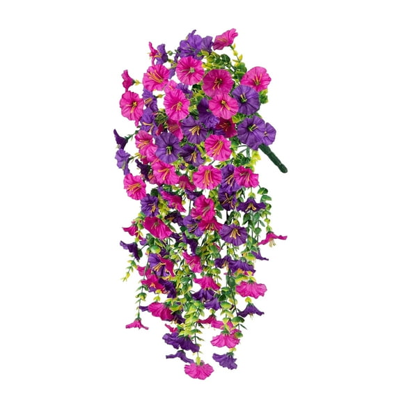 Artificial Fake Hanging Flowers, Faux Silk Morning Glory Flower Arrangement for Spring Summer Decor, Hanging Plant for Patio Garden Porch Outdoor Decor