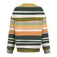thumbnail image 4 of HAiming Sweatshirt for Women Striped Color Block V Neck Long Sleeve Casual Loose Pullover Tops with Pocket, 4 of 5