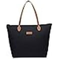 thumbnail image 3 of NNEE Water Resistant Light Weight Nylon Tote Bag Handbag - Large Size, Black, 3 of 4