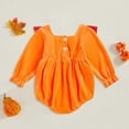 thumbnail image 4 of Wonitaaizi Newborn Thanksgiving Baby Girl Outfit Romper Bodysuit Fall Winter Clothes(6-12 Months,Orange), 4 of 7