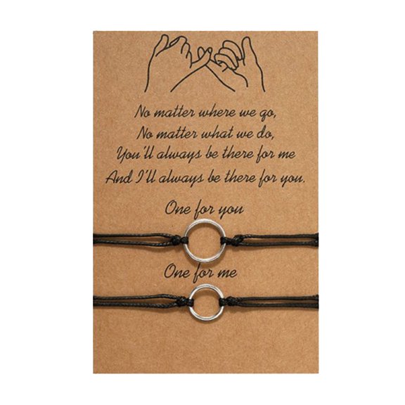 SUSHANG 2 Morse Code Bracelets Bracelets for Women Friendship Gold Paper 2 Bracelets Nylon Couples Card Rope Gift Bracelets Bracelets