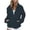 Navy, variant on Inleife Women's Zip Up Jackets Fleece Hoodie Turndown Collar Long Sleeve Fall Winter Outerwear Casual Fuzzy Coats With Pockets