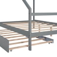 thumbnail image 6 of Full Size Wooden House Bed With Twin Size Trundle, No Box Spring Needed, 6 of 7