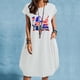 thumbnail image 2 of Vestido suelto informal de manga corta con bolsillo y cuello redondo con estampado del Día de la Independencia de algodón y lino de verano para mujer Fridja  qw3562, 2 of 4