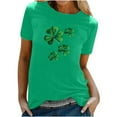 thumbnail image 1 of Besolor T-Shirts de la Saint-Patrick pour Femmes Été Col Rond Manches Courtes Tuniques Tops Décontractés Blouse Graphique Ample, 1 of 6