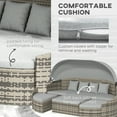 thumbnail image 4 of Outsunny 4 Pieces Rattan Daybed Patio Set with Canopy, Light Grey, 4 of 10
