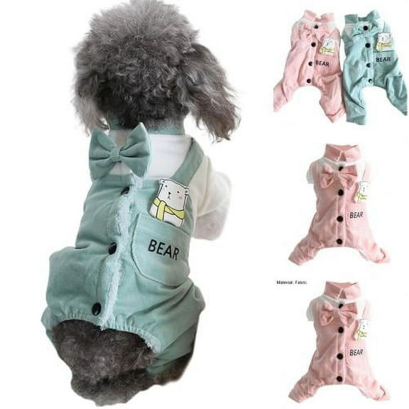 Cheers.US Pet Clothes Cartoon Pattern Anti-fade Fabric Medium Dog Warm Jumpsuit Decor,Eye-catching, Breathable, Soft,Suitable for Pet Dog, Puppy to Wear
