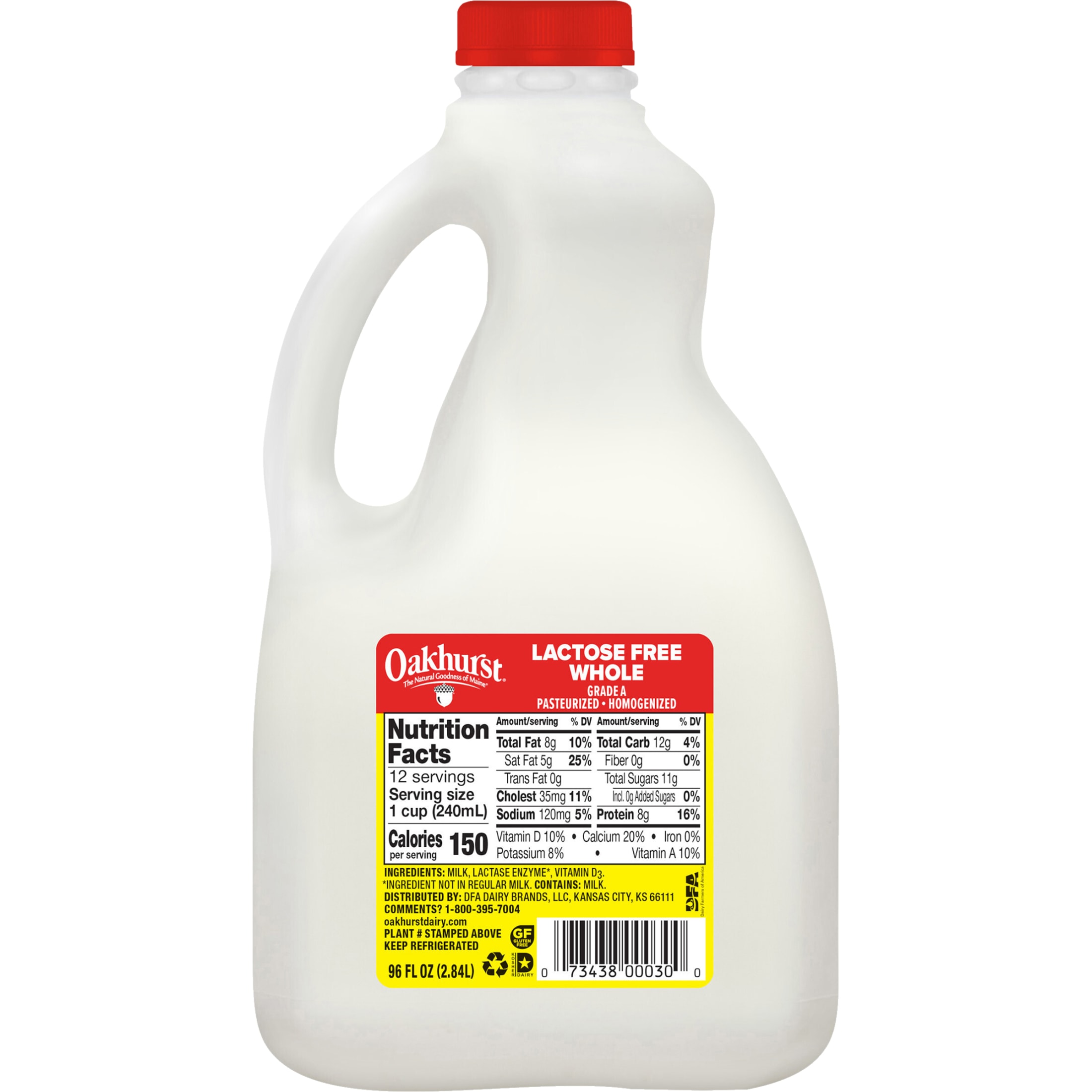 Oakhurst Lactose Free Whole Milk 96 Fl Oz Carafe - Walmart.com