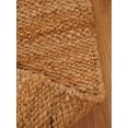 thumbnail image 5 of Rugsotic Carpets Hand Woven Jute 6'x6' Square Area Rug Solid Light Brown J00008, 5 of 5