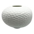 thumbnail image 2 of Bergamo Art 14" Decorative Handmade White Round Patterned Glass Vase, 2 of 6