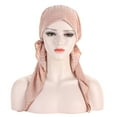 thumbnail image 2 of Babysbule Hats for Women Winter Women Solid India Muslim Ruffle Chemo Hat Headwear Wraps Turbans Beanie Cap Headwraps, 2 of 5